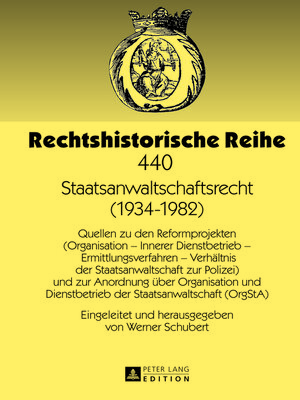 cover image of Staatsanwaltschaftsrecht (1934-1982)